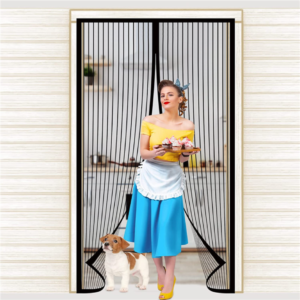 Magic Mesh Deluxe- Hands Free Magnetic Screen Door, Mesh Curtain Keeps Bugs Out